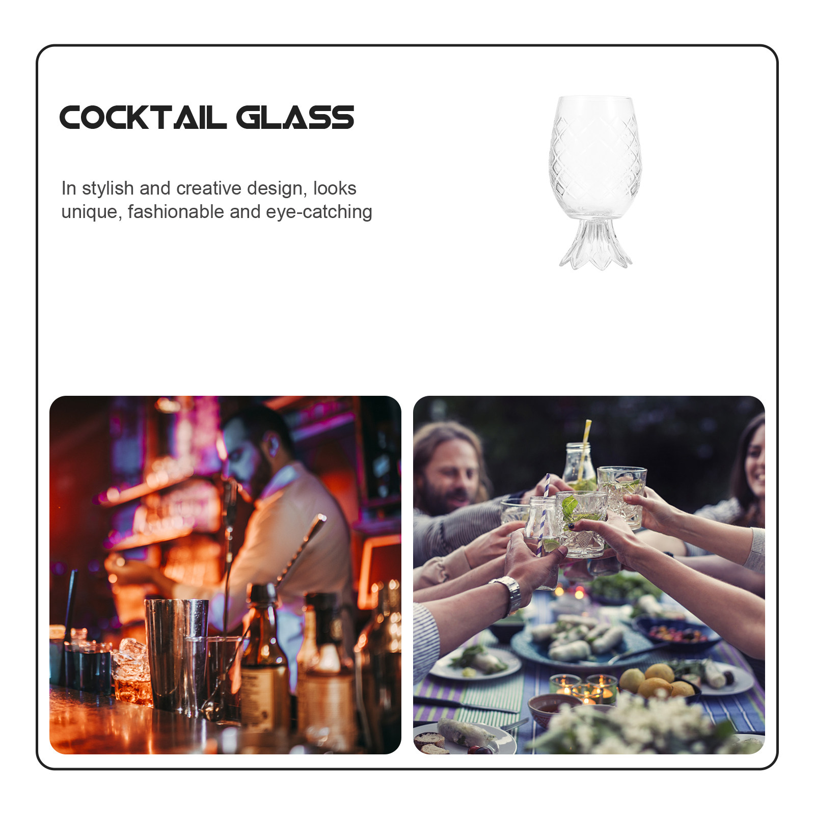 Pineapple Shaped Cocktail Glas - Home Bar Set review and price